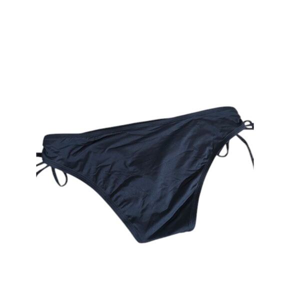 Mossimo Target Dark Gray Tie Sides Bathing Suit Bikini Bottom Women Sz L - Picture 2 of 7